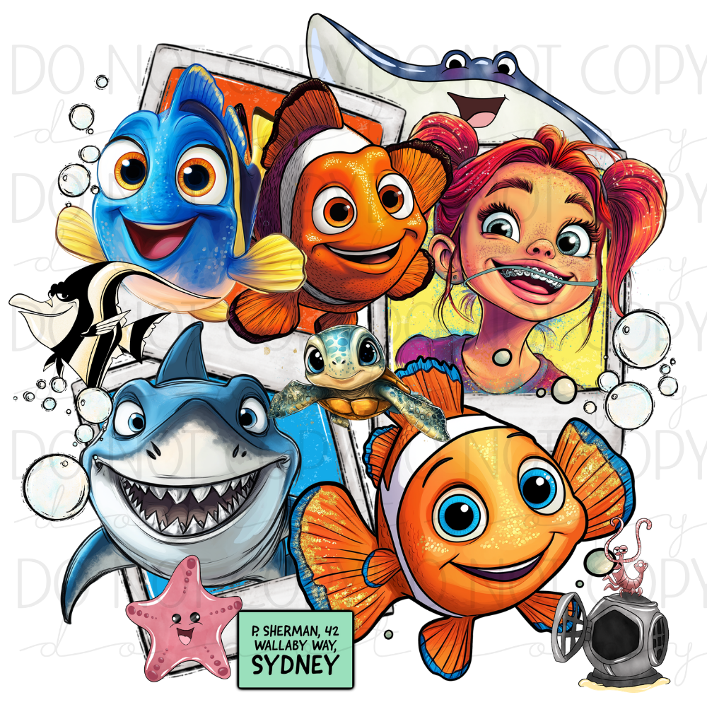 DTF TRANSFER|FISH FRIENDS|125
