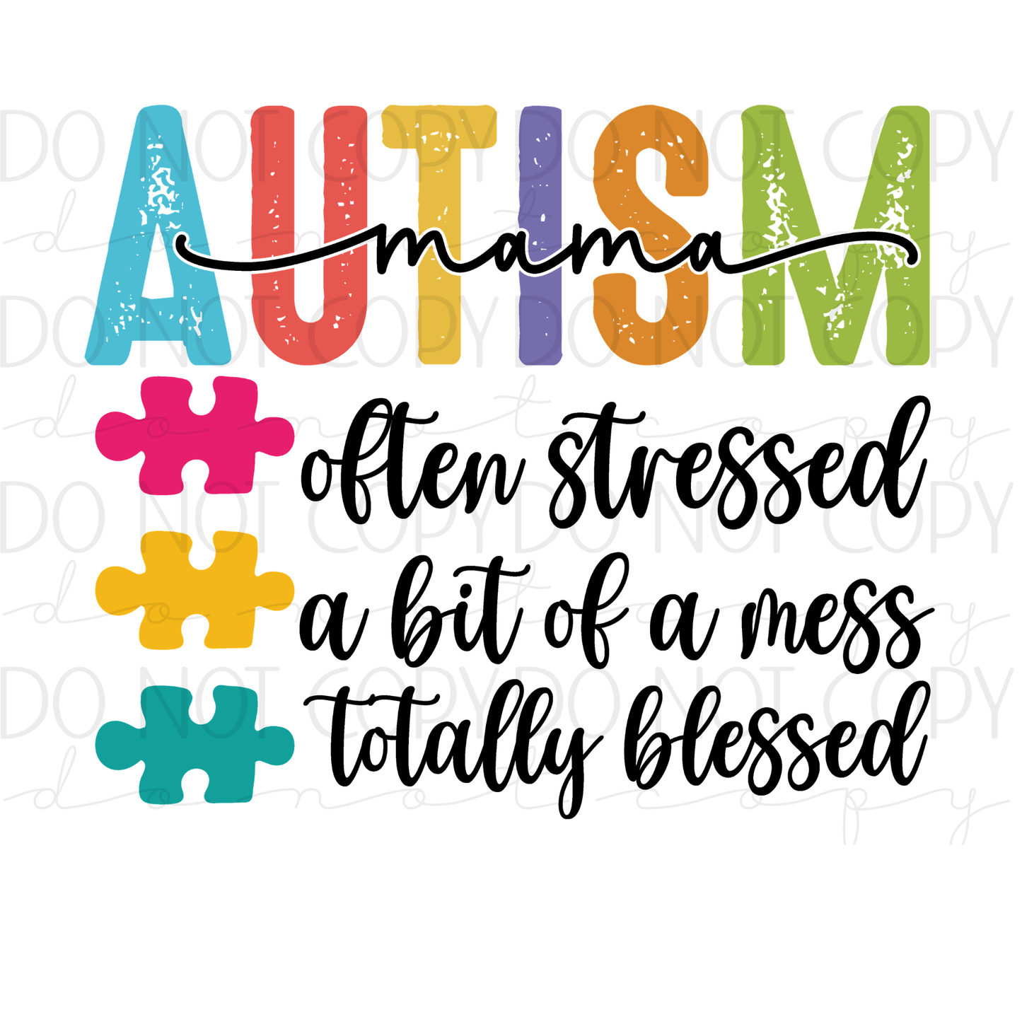 DTF TRANSFER|AUTISM MAMA|371