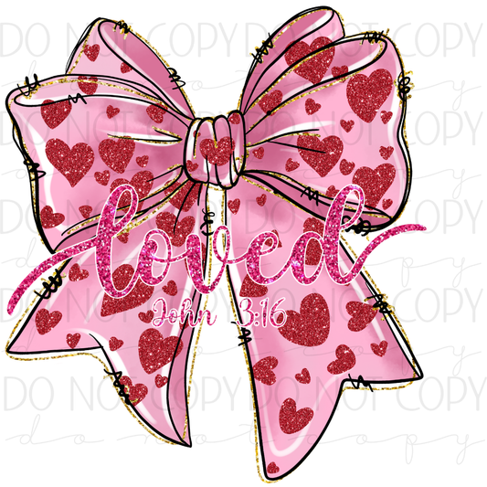 DTF TRANSFER|LOVED BOW|245