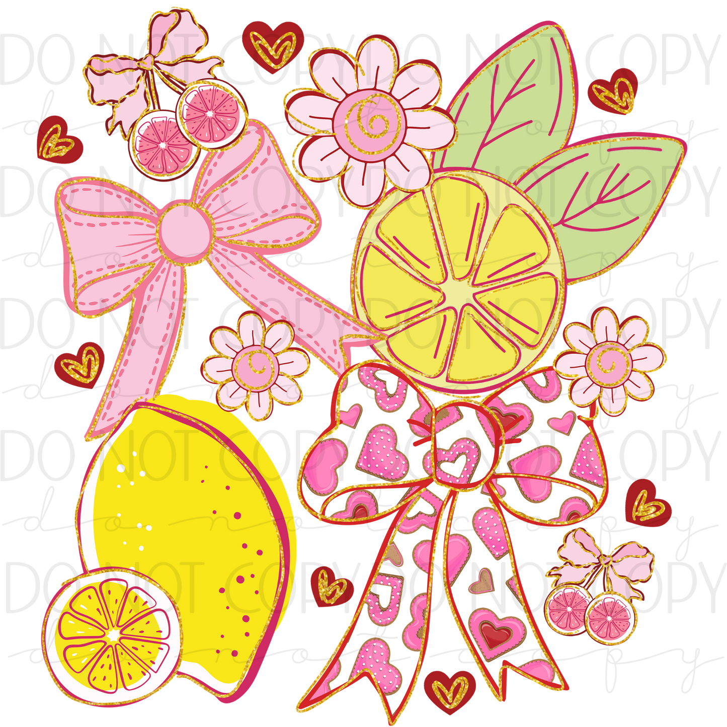 DTF TRANSFER| LEMON BOW| 32