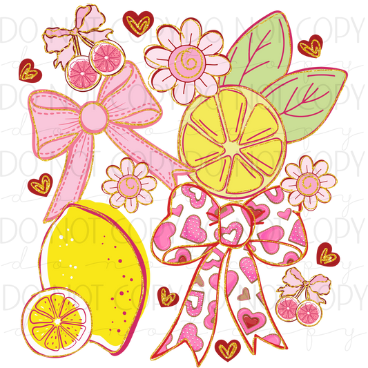 DTF TRANSFER| LEMON BOW| 32