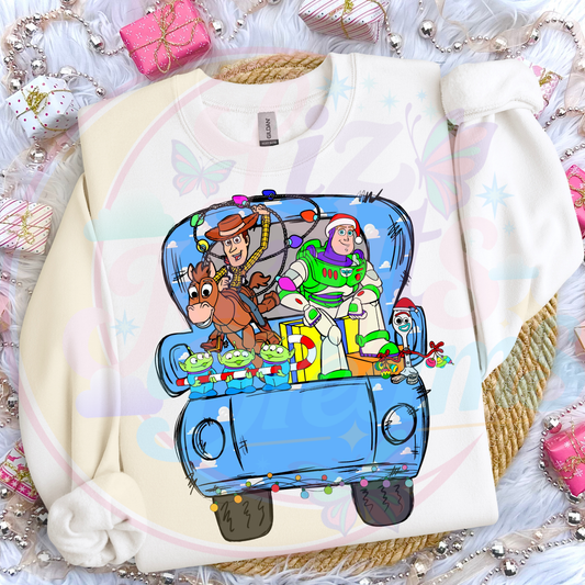 XMAS TRUCK DTF TRANFERS|READY TO PRESS 1046